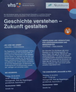 Plakat mit Beschreibung der Veranstaltungen
